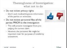 DOs and DON'Ts of Conducting Workplace Investigations